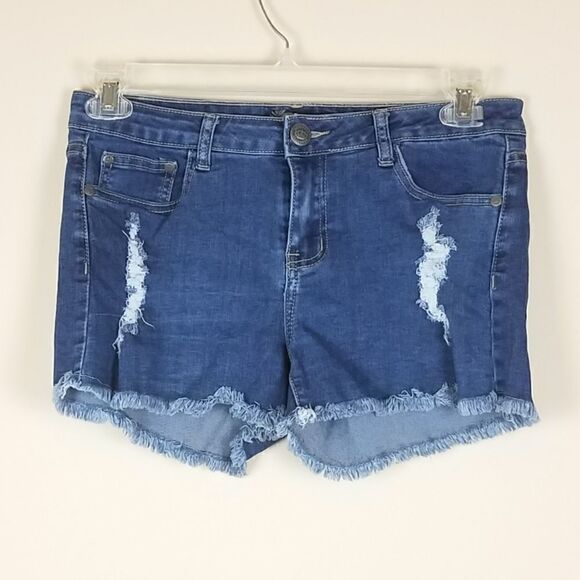 Rock & Royal Classic Denim Distressed Jean Shorts - Picture 1 of 7